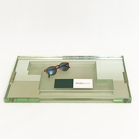 portaoggetti svuotatasche vintage in vetro anni30 di jean luce a 107 C