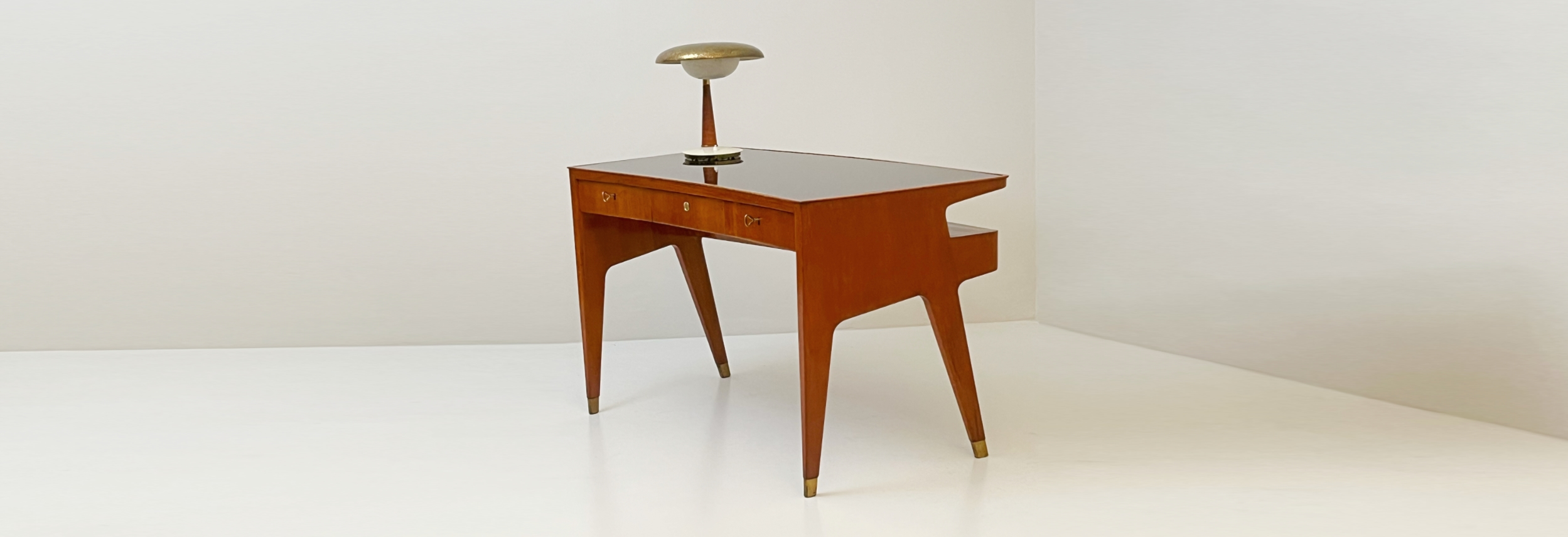 scrivania da centro anni 50 torino ciliegio opaline nero 022 SC