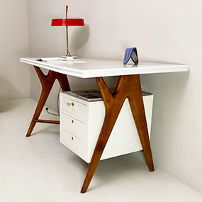 scrivania vintage anni50 in legno laccato A2 005 SC