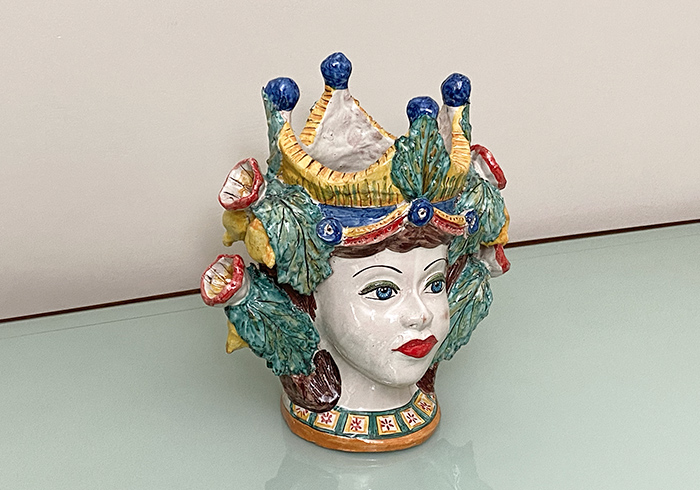 scultura ceramica testa di caltagirone vintage anni80 p2 036 C 2