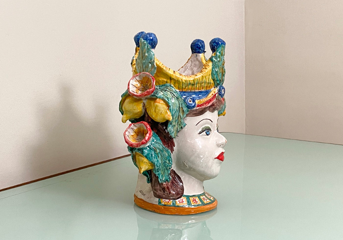 scultura ceramica testa di caltagirone vintage anni80 p2 036 C 3