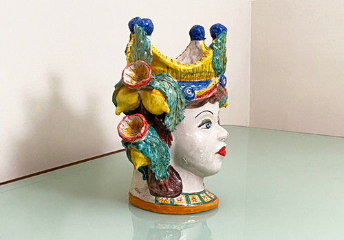 scultura ceramica testa di caltagirone vintage anni80 p2 036 C 1