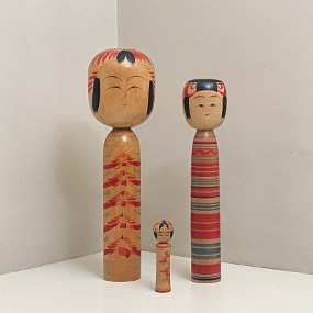 sculture in legno tradizionali vintage kokeshi anni 60 a2 054 C