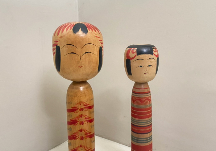 sculture in legno tradizionali vintage kokeshi anni 60 p5 054 C 1