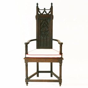 sedia trono neogotico in legno a 045 SE