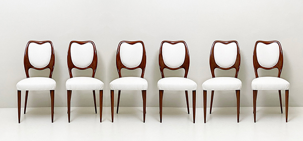 set di 6 sedie vintage anni50 in legno di mogano a 008 SE