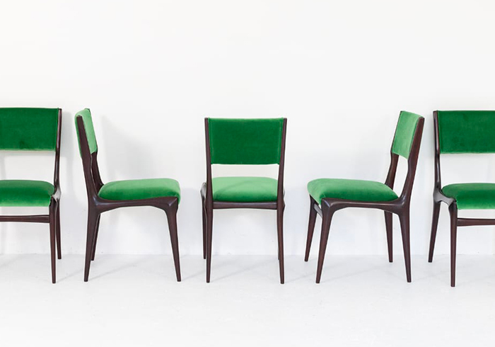 set di sei sedie anni50 designed by carlo de carli per cassina p1 090 SE 1