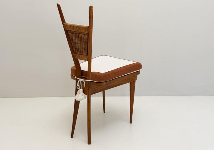 set di sei sedie anni50 in legno e midollino p1 097 SE 3