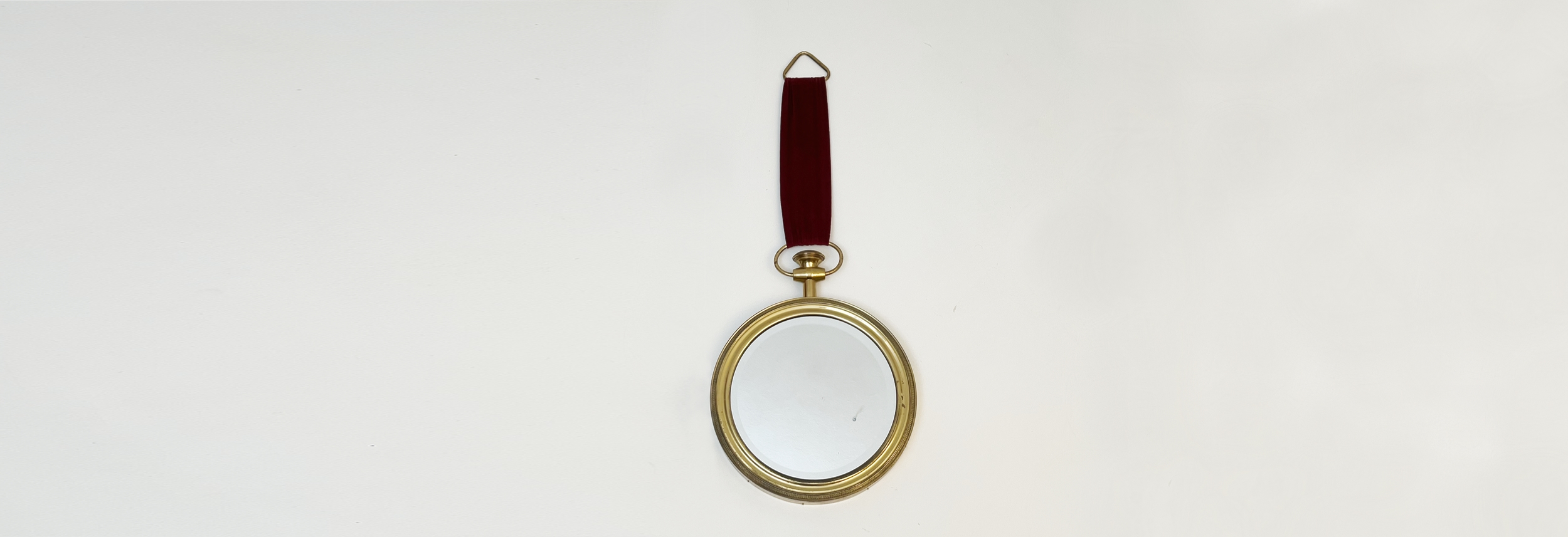 specchiera da parete vintage in ottone e velluto 035 CO