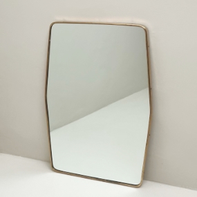 specchiera vintage esagonale anni60 in ottone a 035 CO