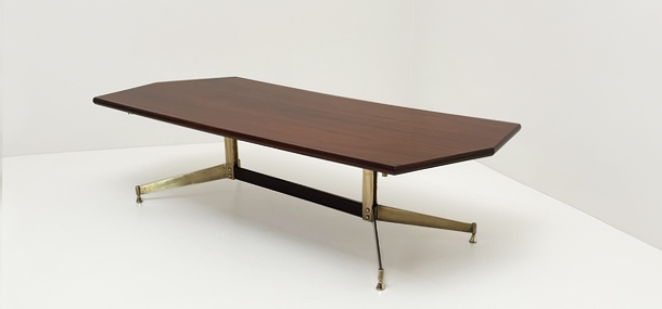 tavolino franco albini basamento ottone piano palissandro A2 081 TV