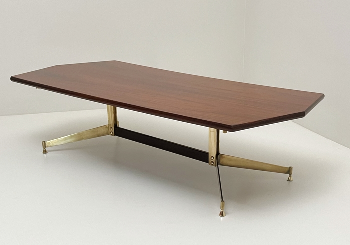 tavolino franco albini basamento ottone piano palissandro P6 081 TV 2