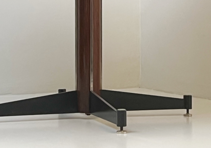 tavolo fine anni 50 piano palissandro colonna legno piede ferro P1 053 T 2