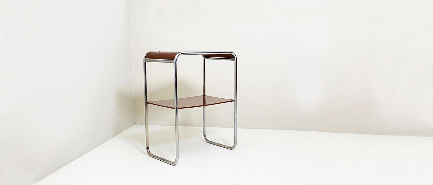 tavoloino etagere vintage a due piani alla maniera di marcel breuer 037 TV(3)