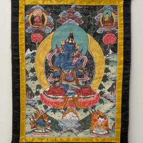 thangka stendardo dipinto a mano indiano di fine ottocento nord india a 032 D