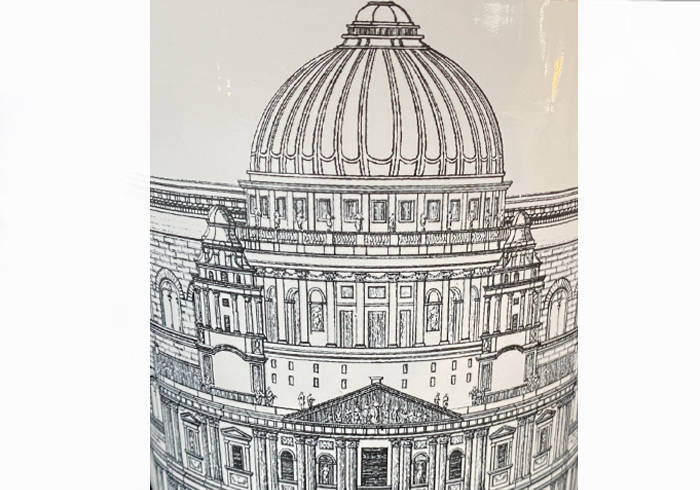 vaso in ceramica anni50 nello stile di fornasetti P4 089 C 3