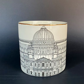 vaso in ceramica anni50 nello stile di fornasetti a 089 C