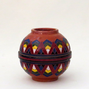 vaso safi ceramica craquele incisa e dipinta anni30 a 102 C